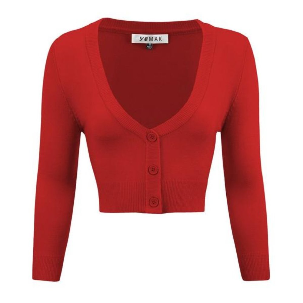 Trashy Diva Red Cropped Cardigan